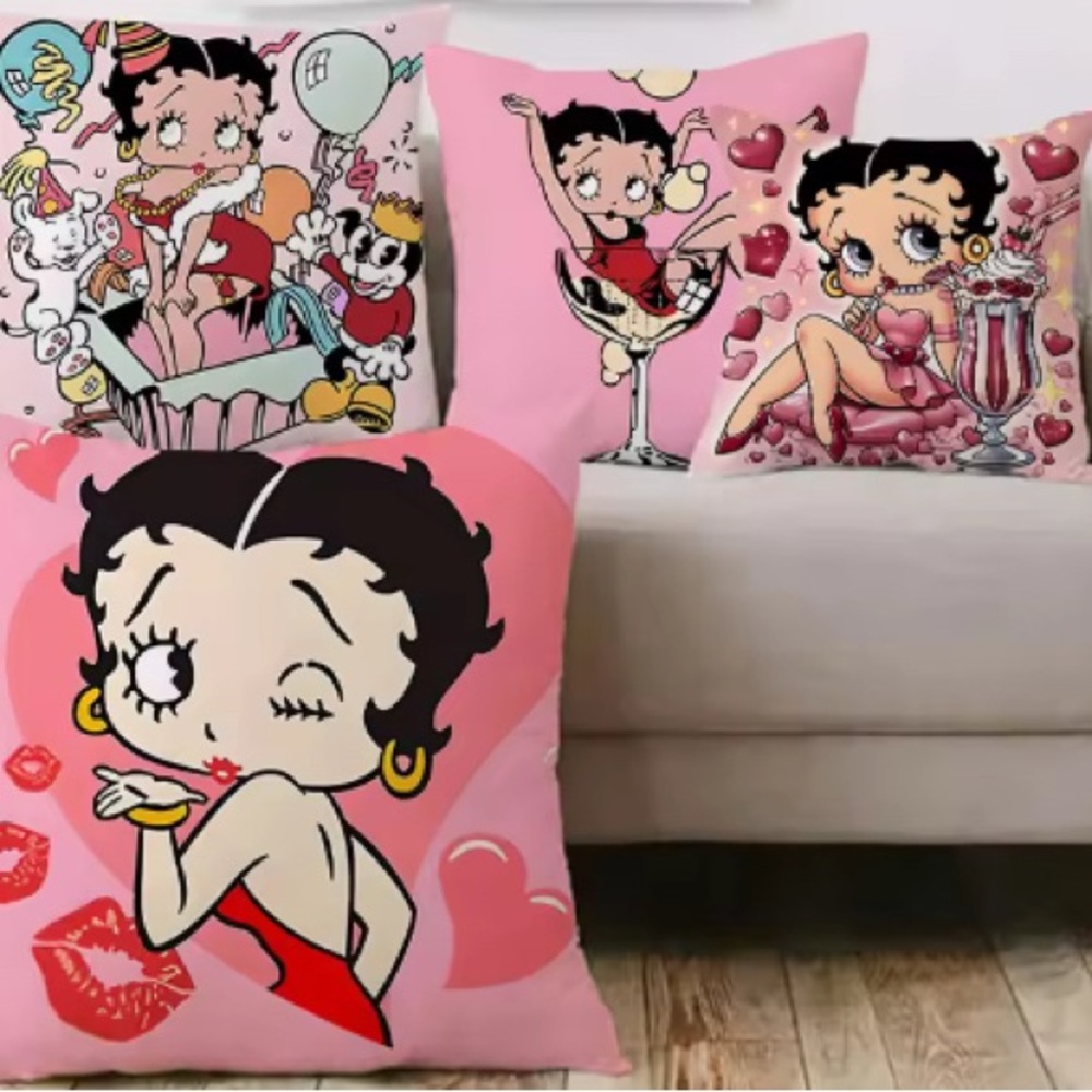Two Betty Boop Throw Pillow Covers